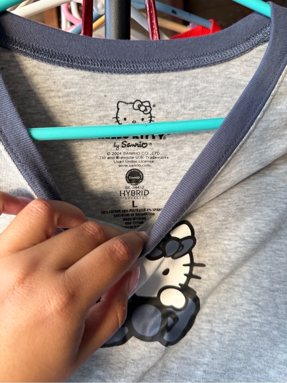 Hello Kitty Gray Ringer Tee - Picture 2 of 3